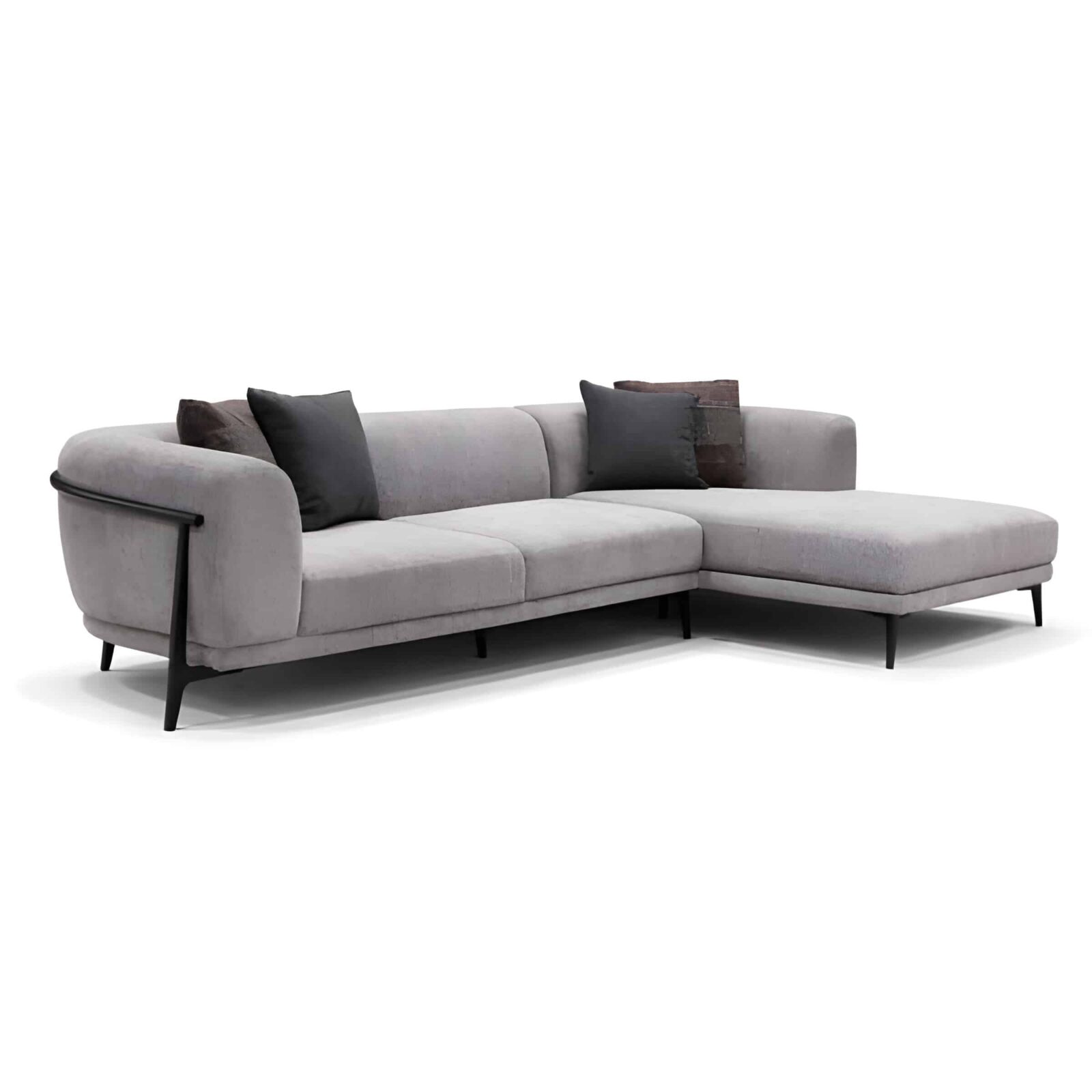 Zyren L Shape front view for modern L Shape living room furniture