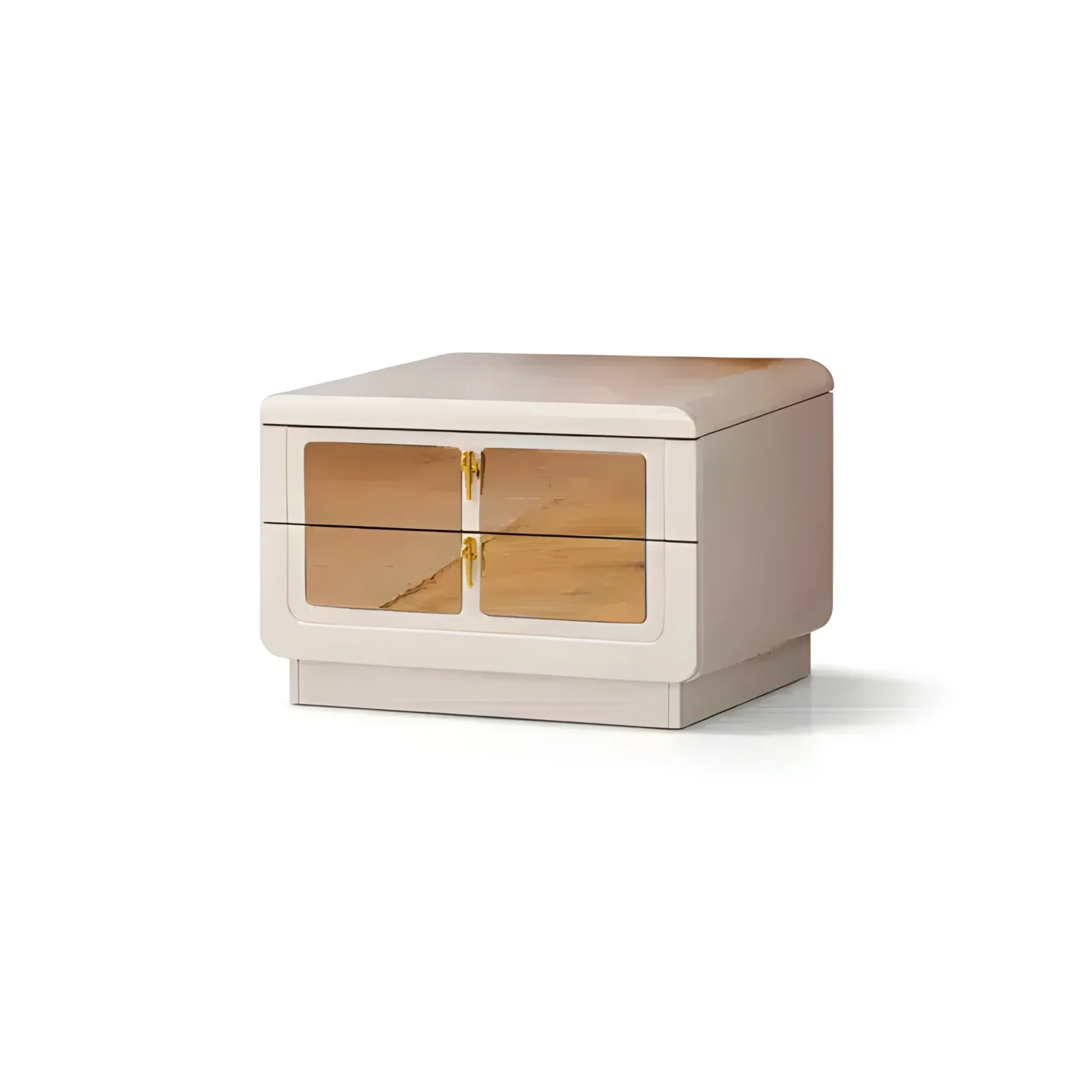 Bedroom Bed and Nightstand Set presented in a clean bedroom with calm side perspective