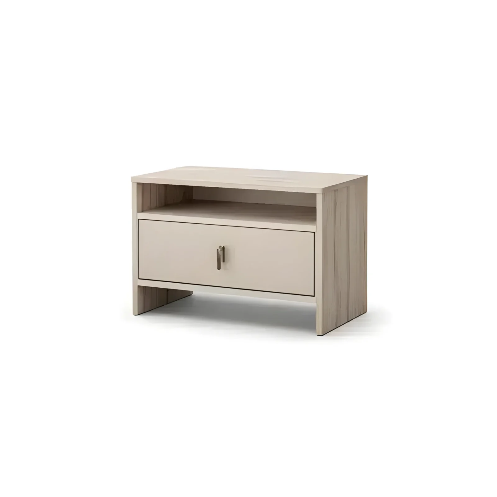 Bedroom Bed and Nightstand Set presented in a classic bedroom with gentle side perspective