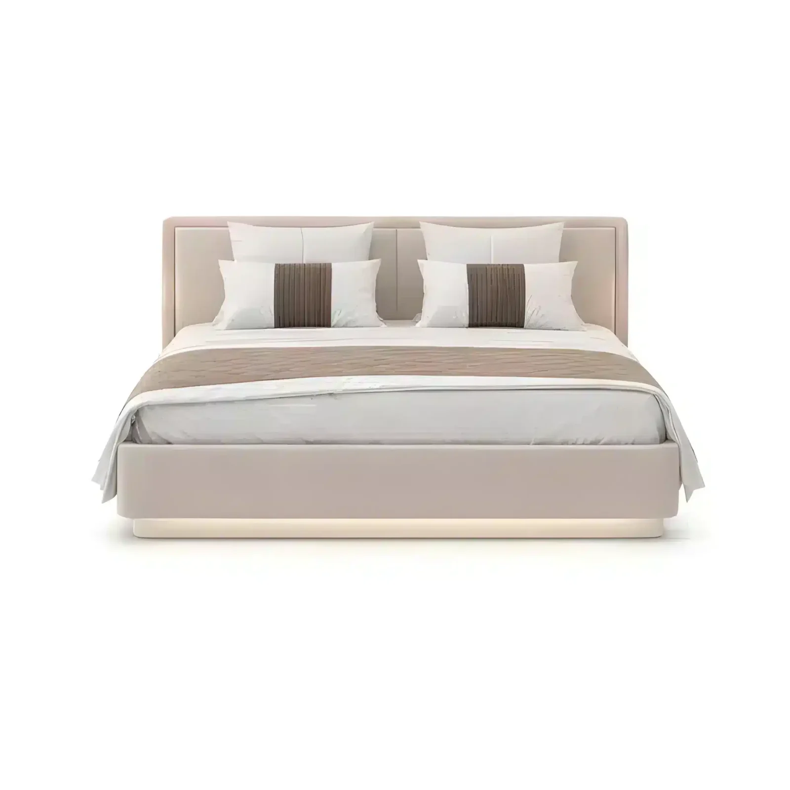 Bedroom Bed and Nightstand Set presented in a refined bedroom with clean side perspective