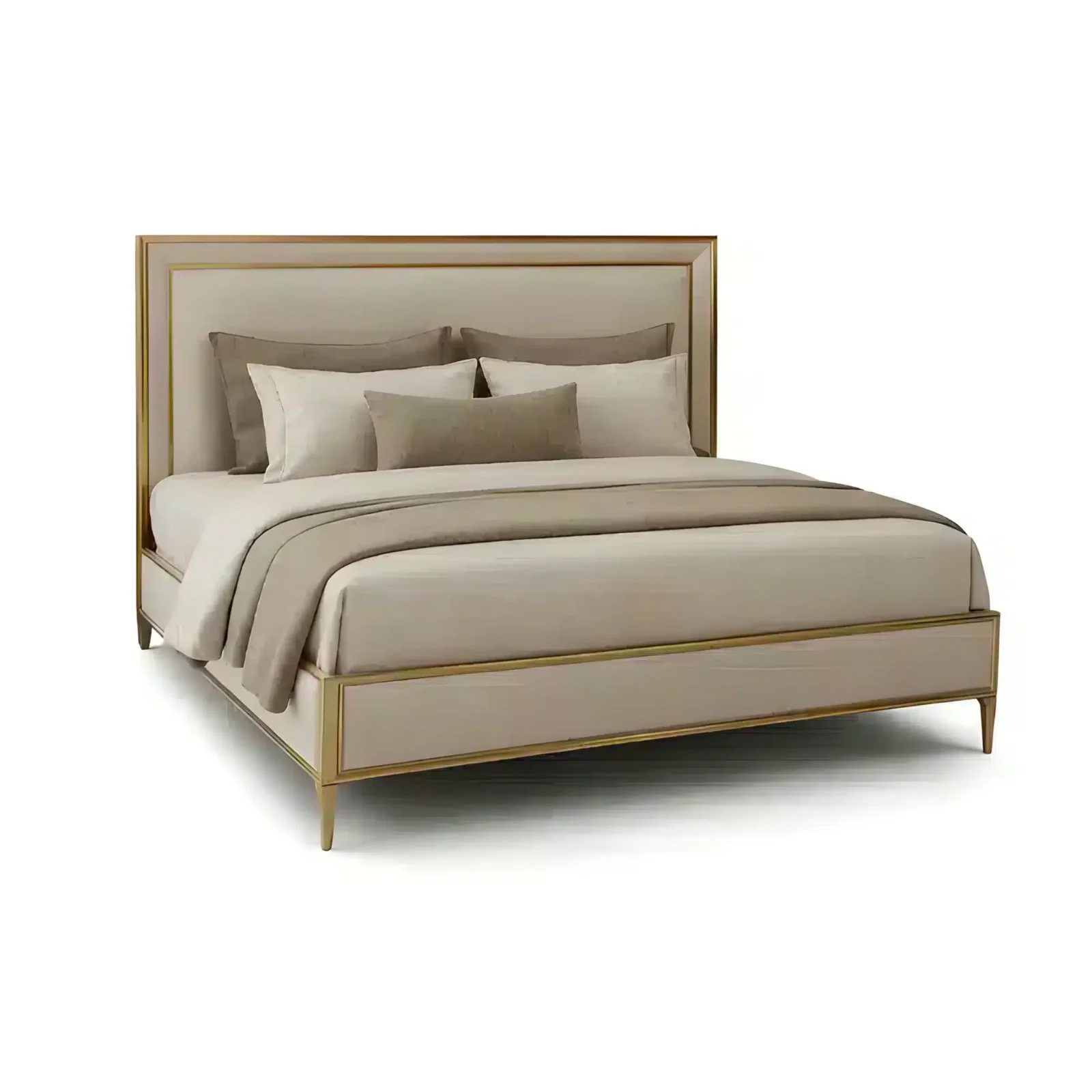 Bedroom Bed and Nightstand Set presented in a elegant bedroom with inviting side perspective