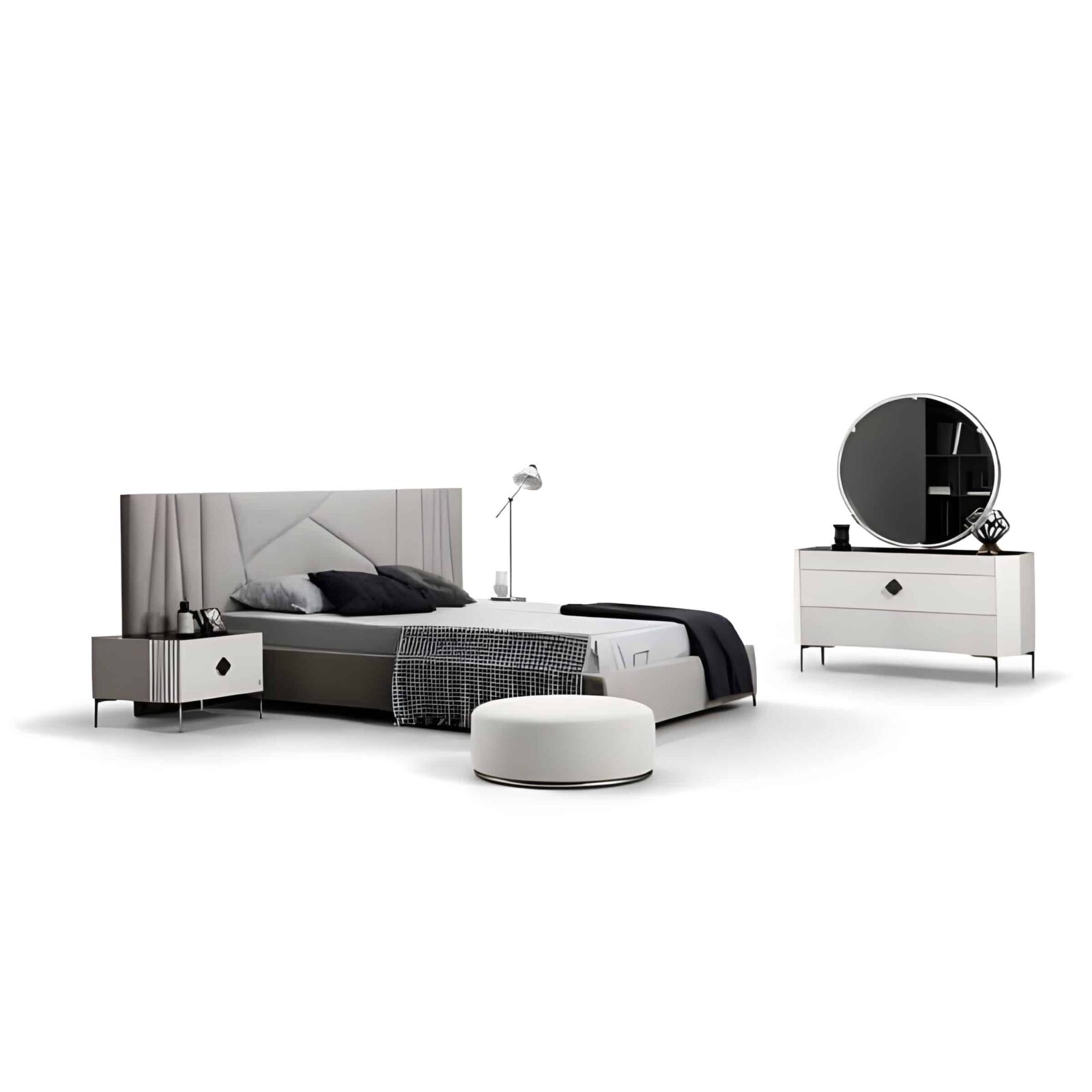 Riva Bedroom Set bed and wardrobe view
