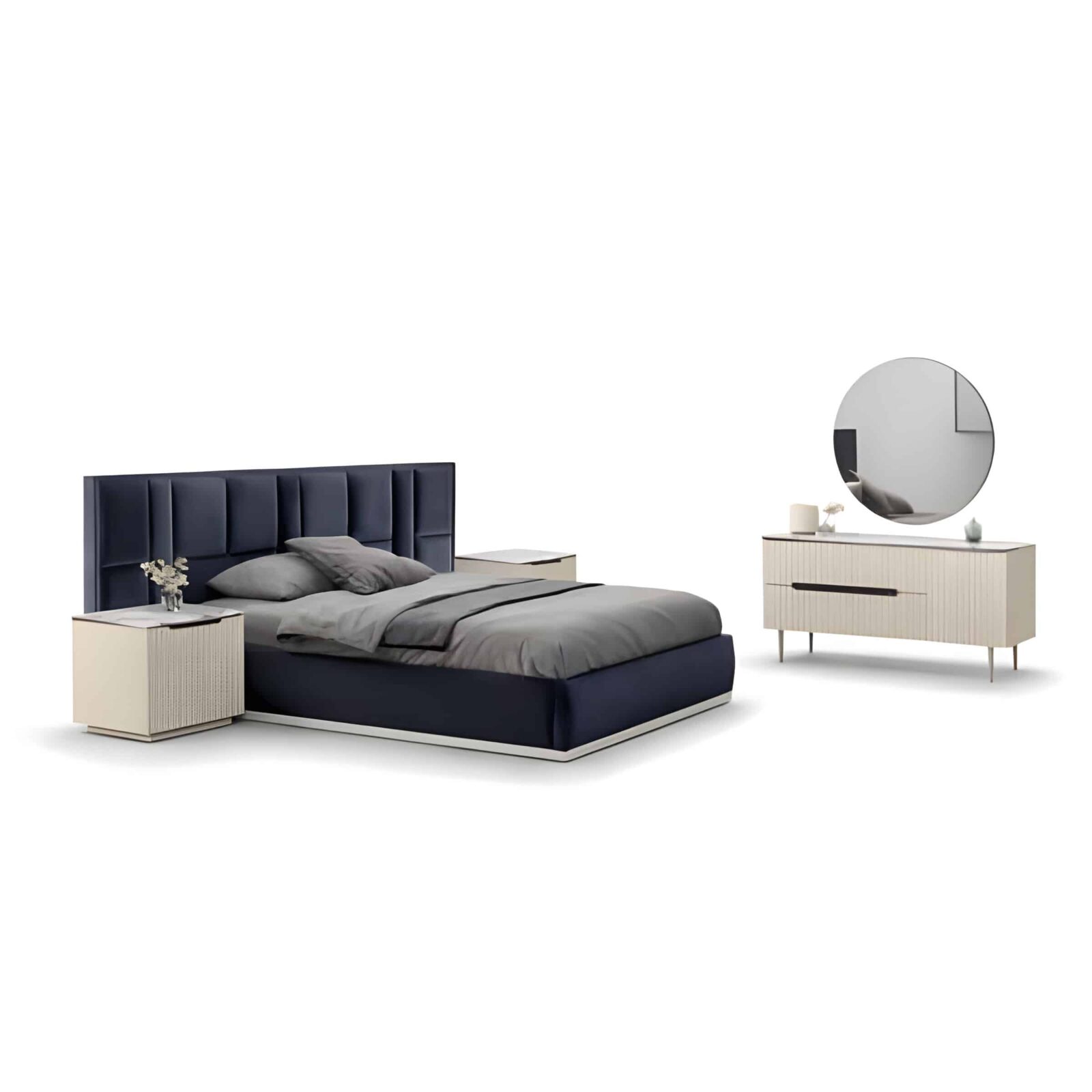 Plush Bedroom Set finish detail angle