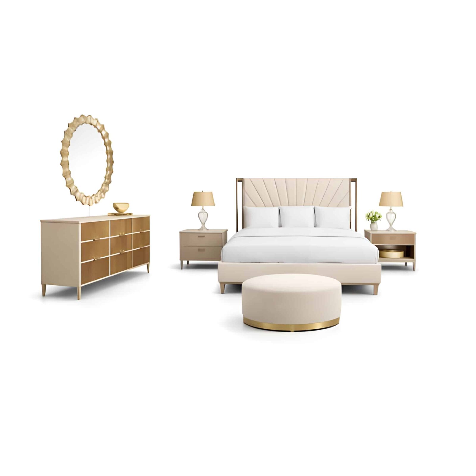 Sino Bedroom Set bed and wardrobe view