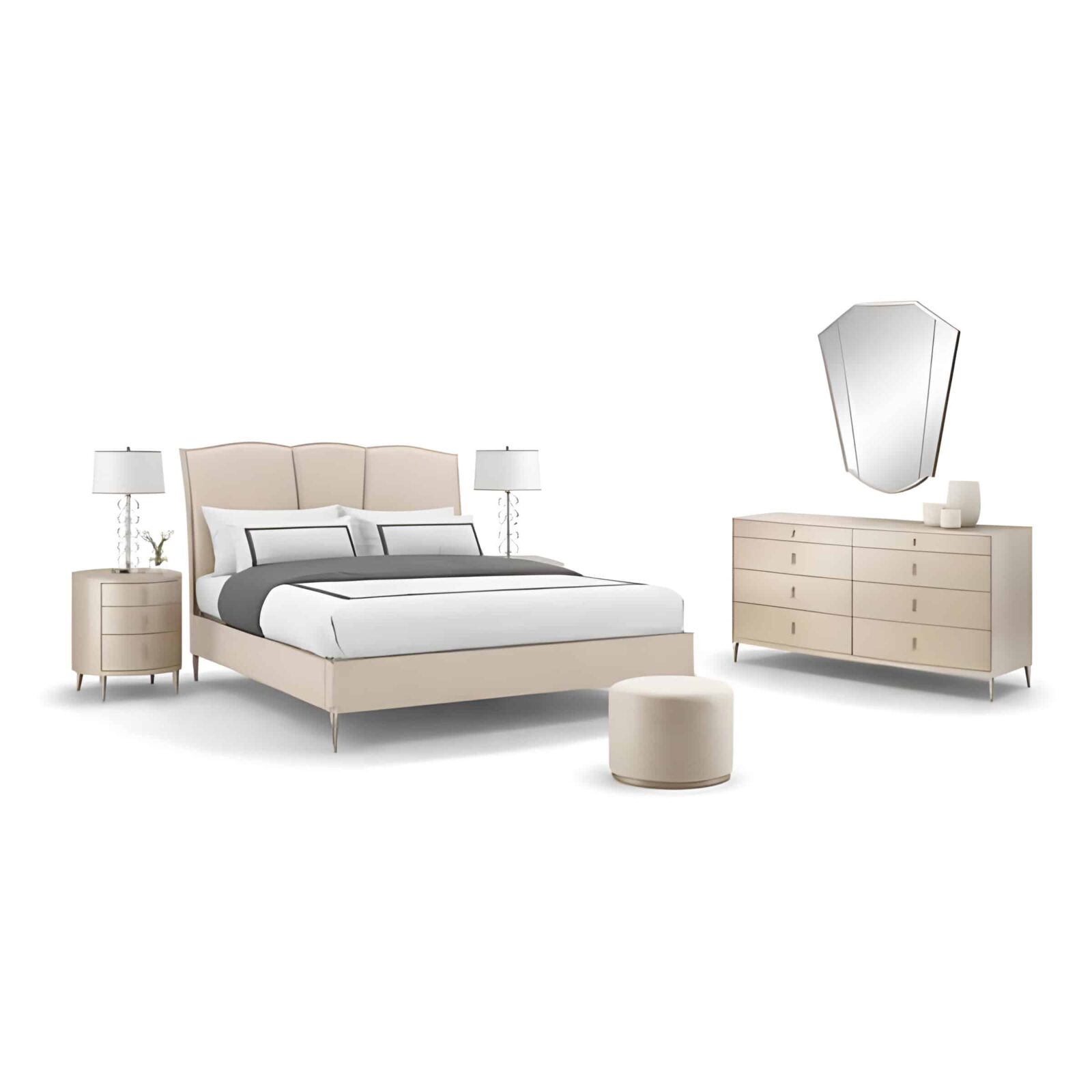 Nora Bedroom Set finish detail angle