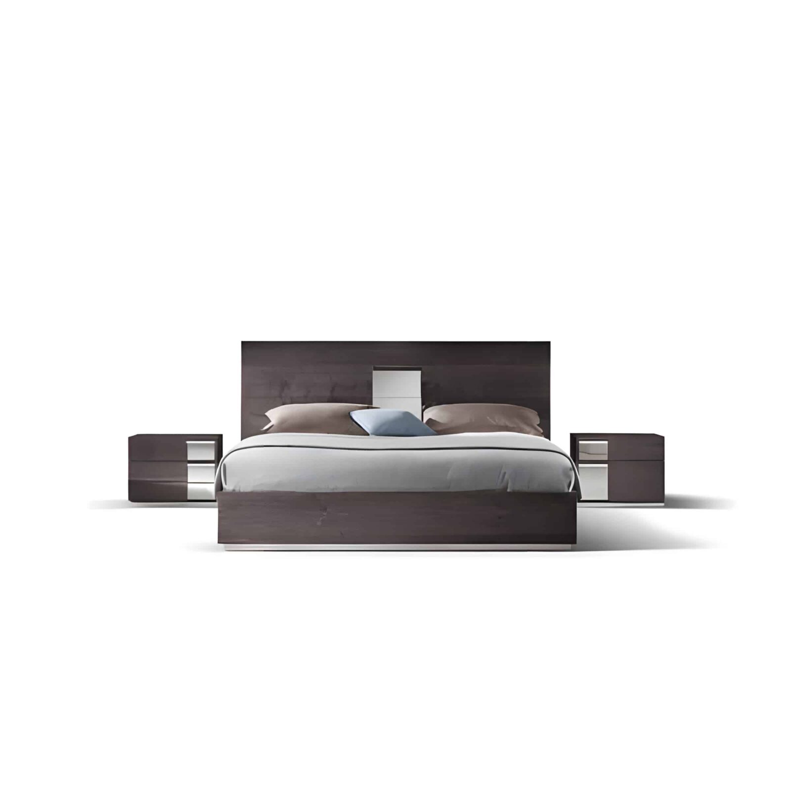 Bedroom Bed and Nightstand Set presented in a refined bedroom with fresh decor perspective