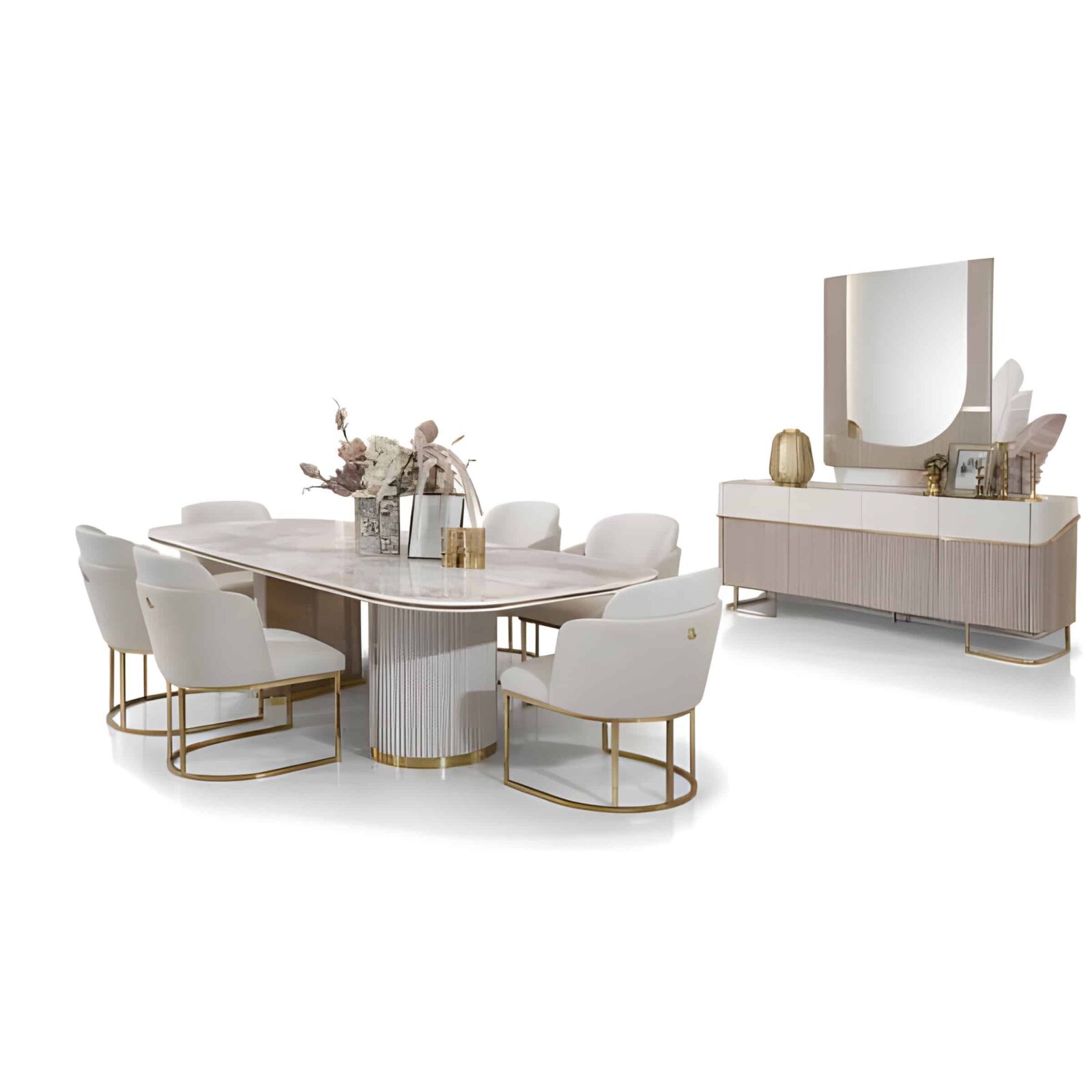 Delya Dining Room Set main view for elegant dining spaces