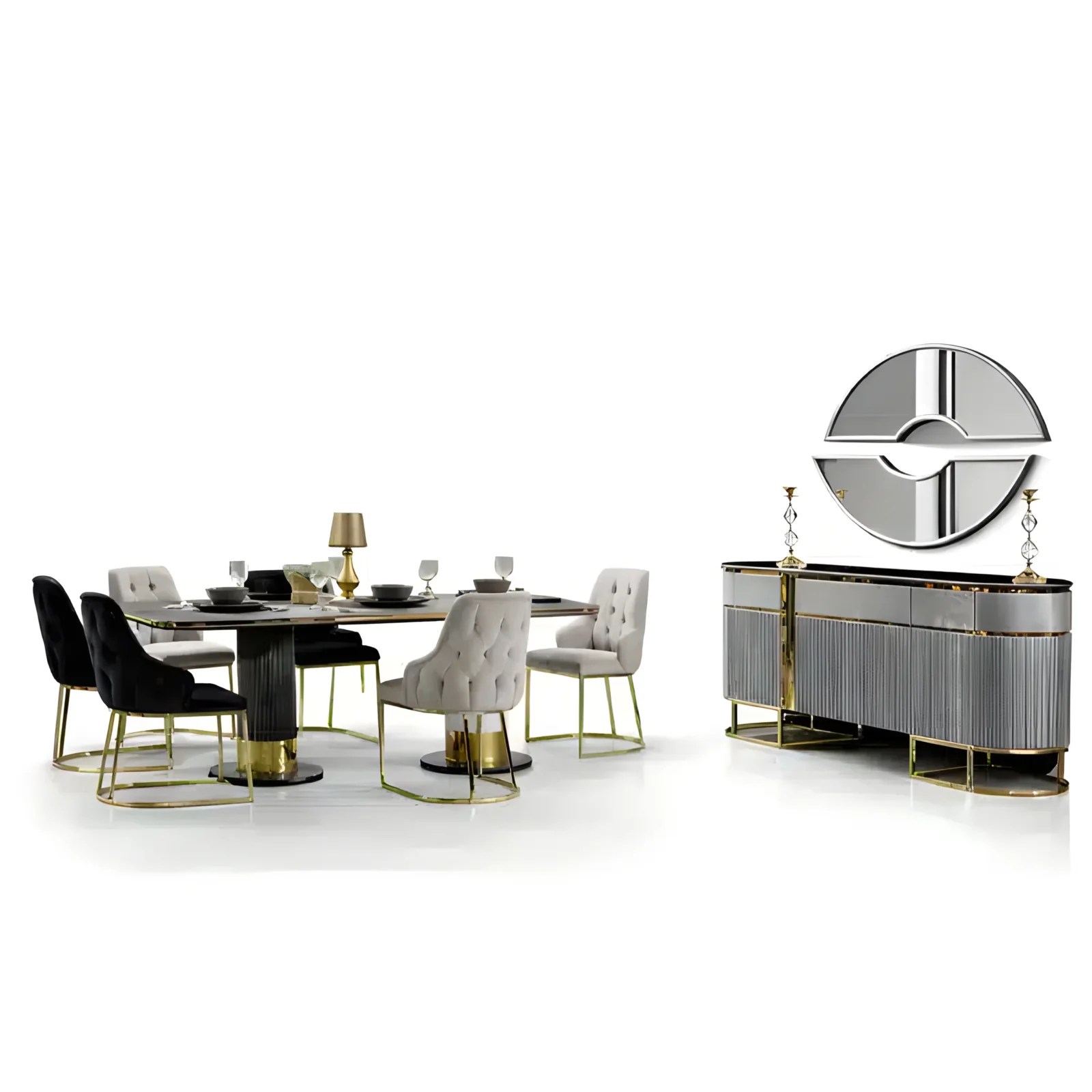 Helva Dining Room Set main view for elegant dining spaces