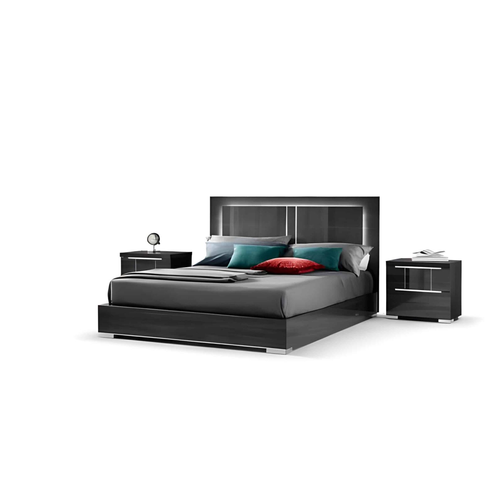 Bedroom Bed and Nightstand Set presented in a premium bedroom with polished lifestyle perspective