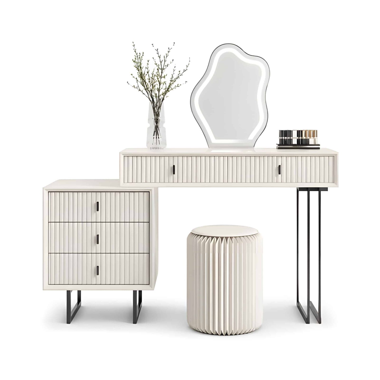 Zena Dresser Set angled view for bedroom furniture at El Malek