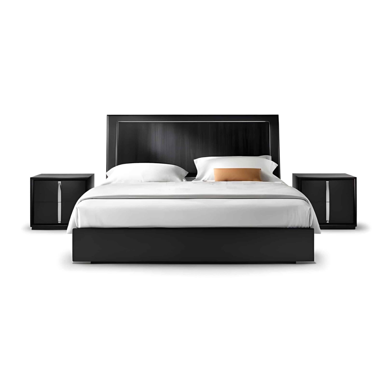 Bedroom Bed and Nightstand Set presented in a stylish bedroom with balanced furniture perspective