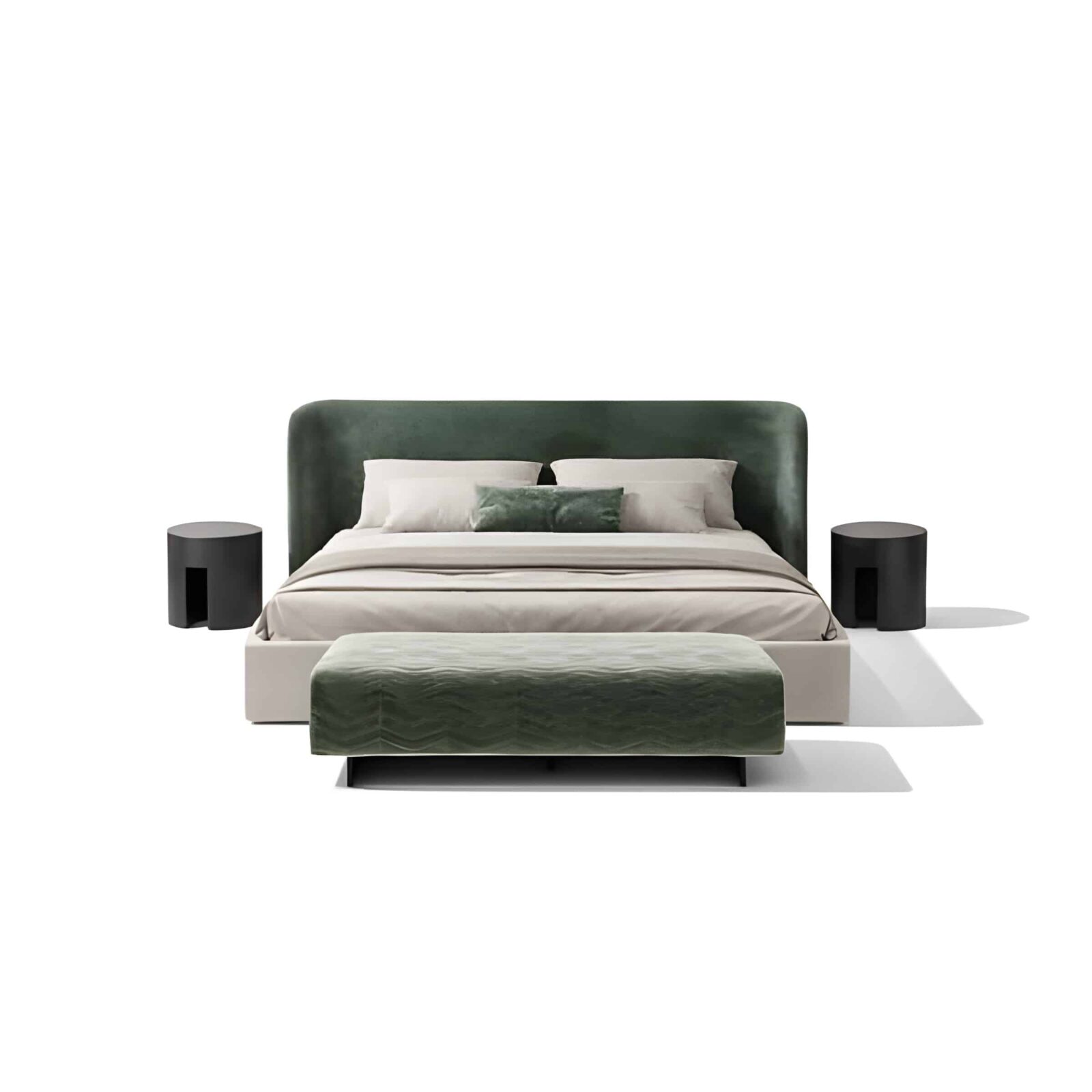 Bedroom Bed and Nightstand Set presented in a elegant bedroom with modern lifestyle perspective
