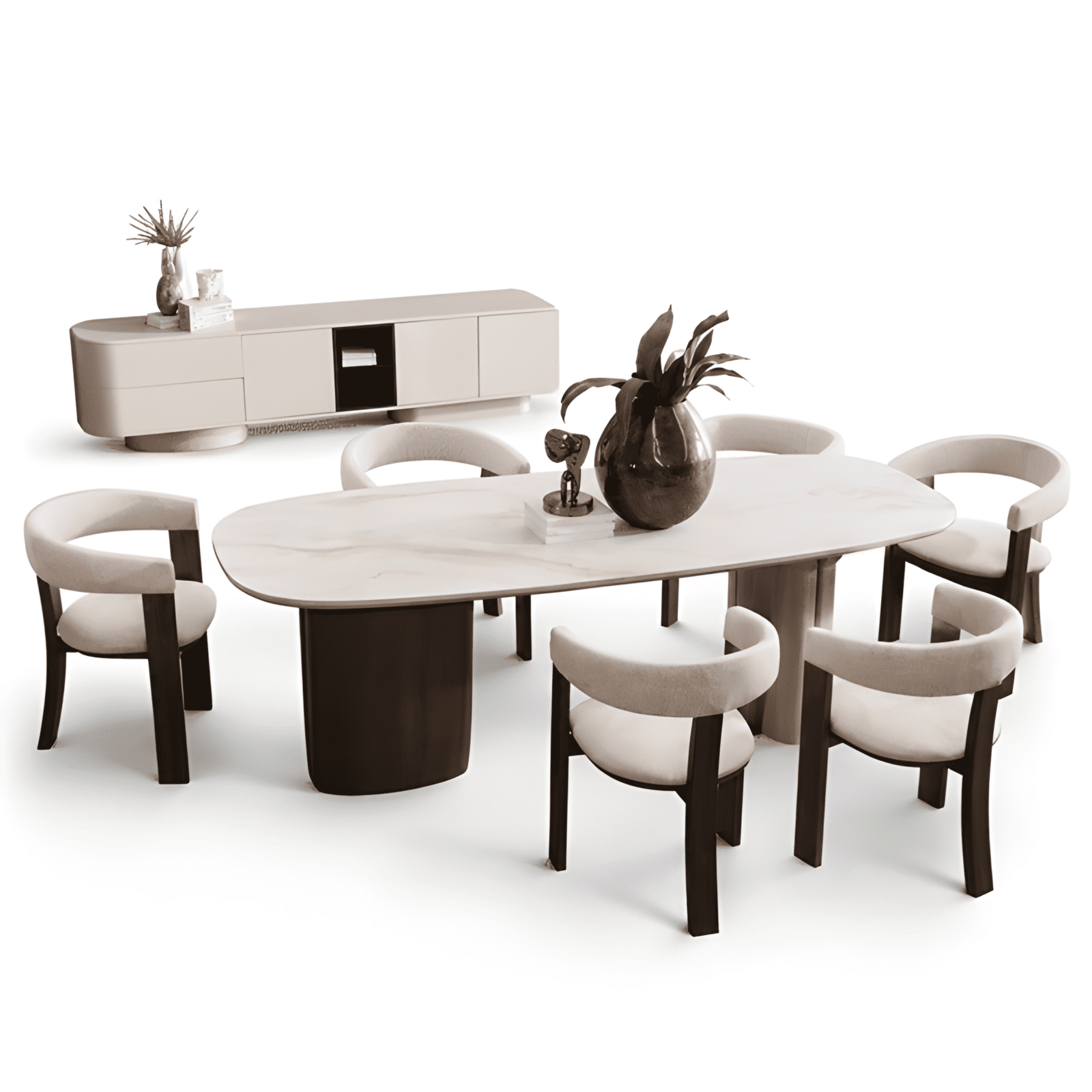 Nivra Dining Room Set main view for elegant dining spaces