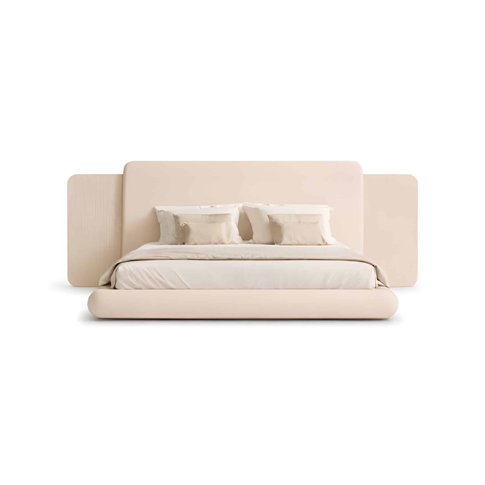 Bedroom Bed and Nightstand Set presented in a premium bedroom with elegant detail perspective with a clear product perspective