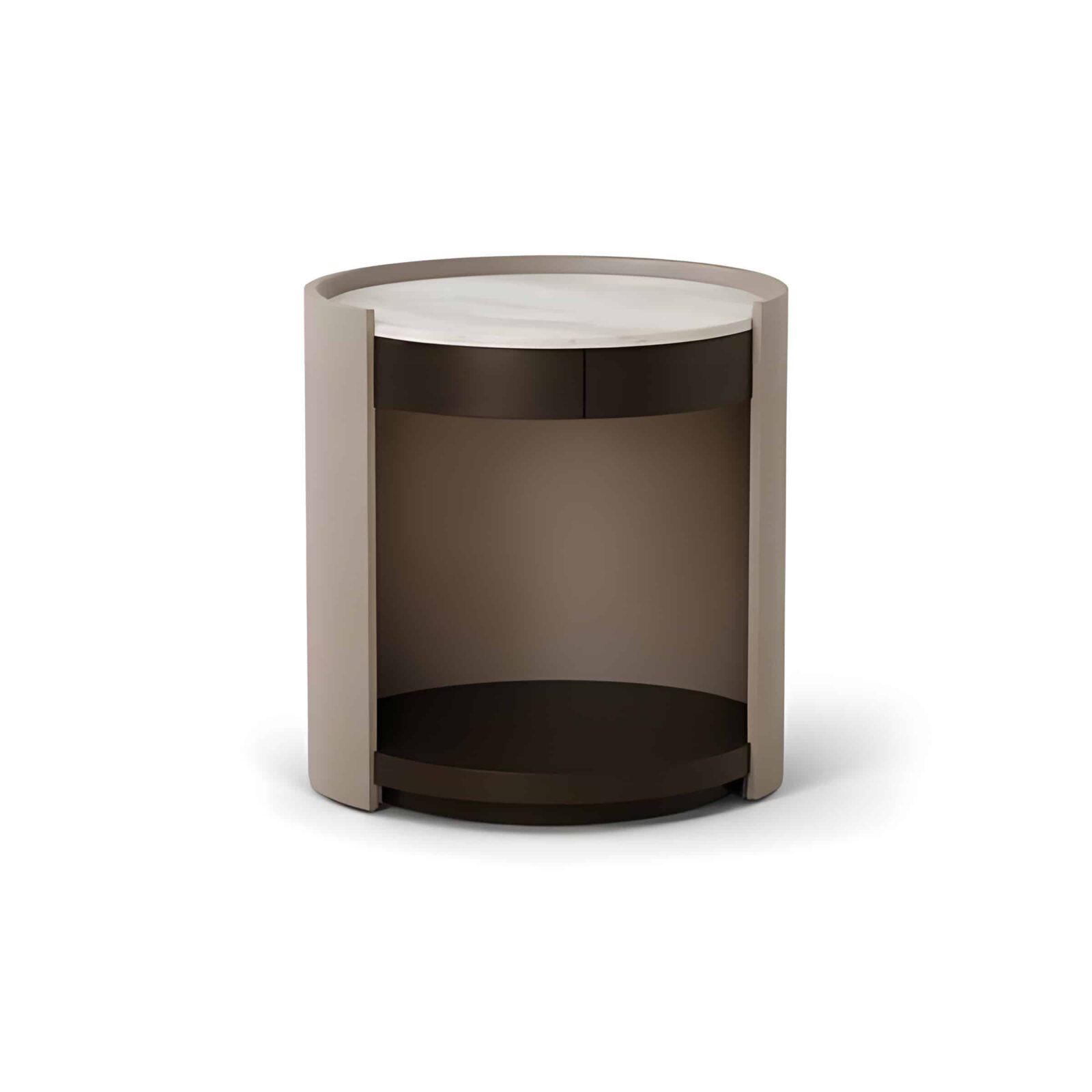 Laxo Nightstand Set in smooth wood finish detail