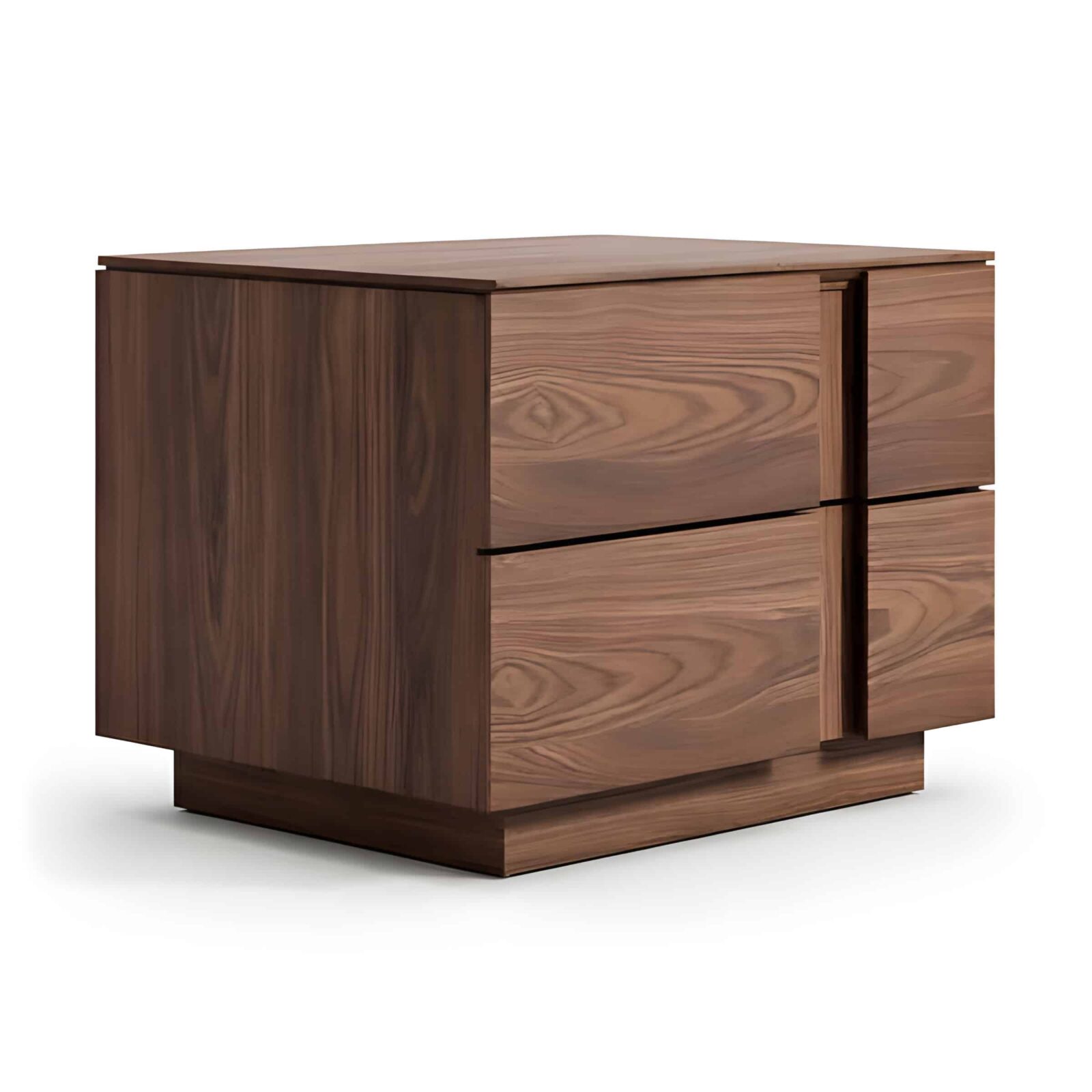 Vino Nightstand Set in polished wood finish detail