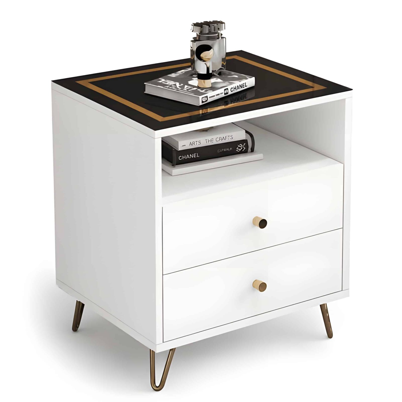 Enya Nightstand Set in clean neat furniture view