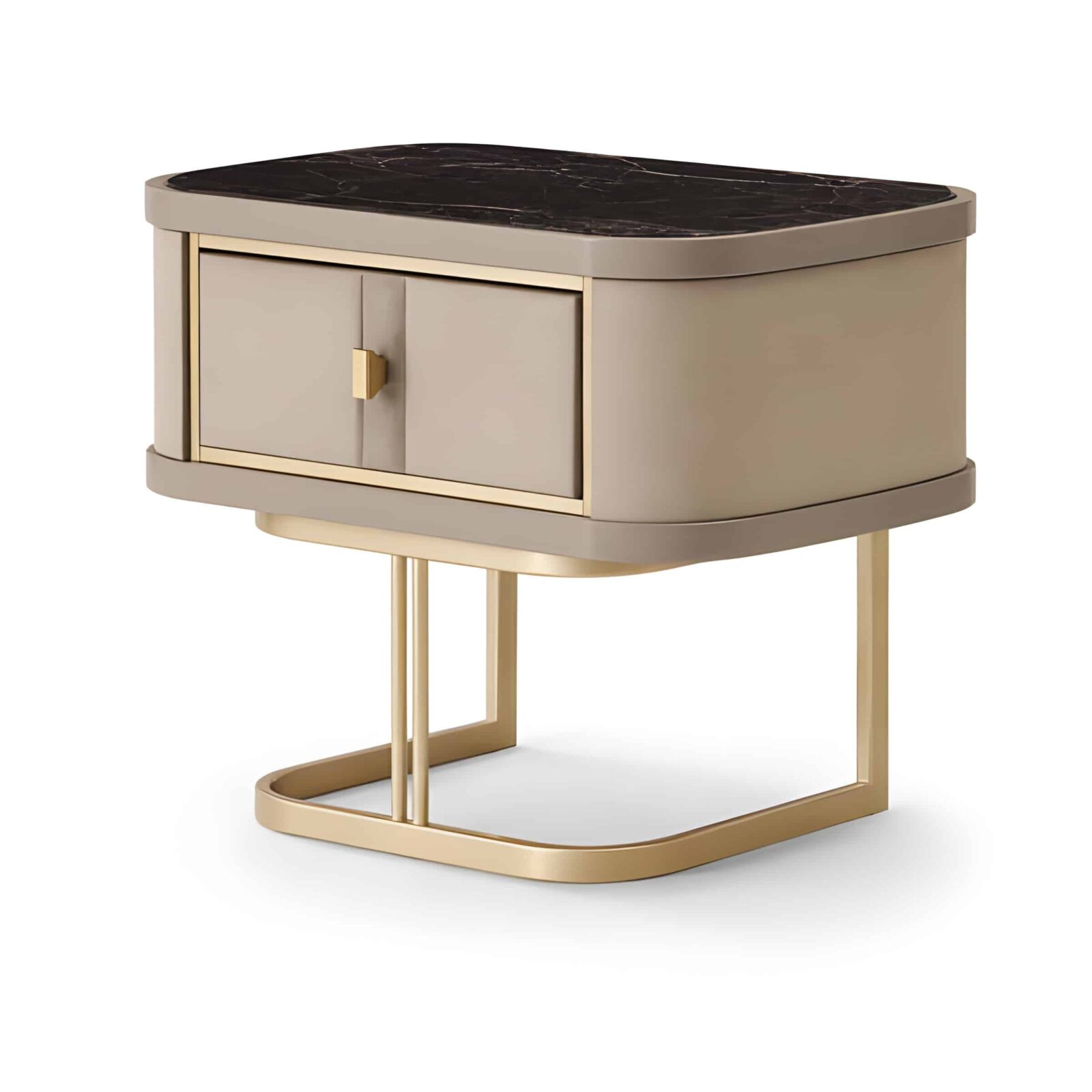 Tira Nightstand Set in crafted side storage view
