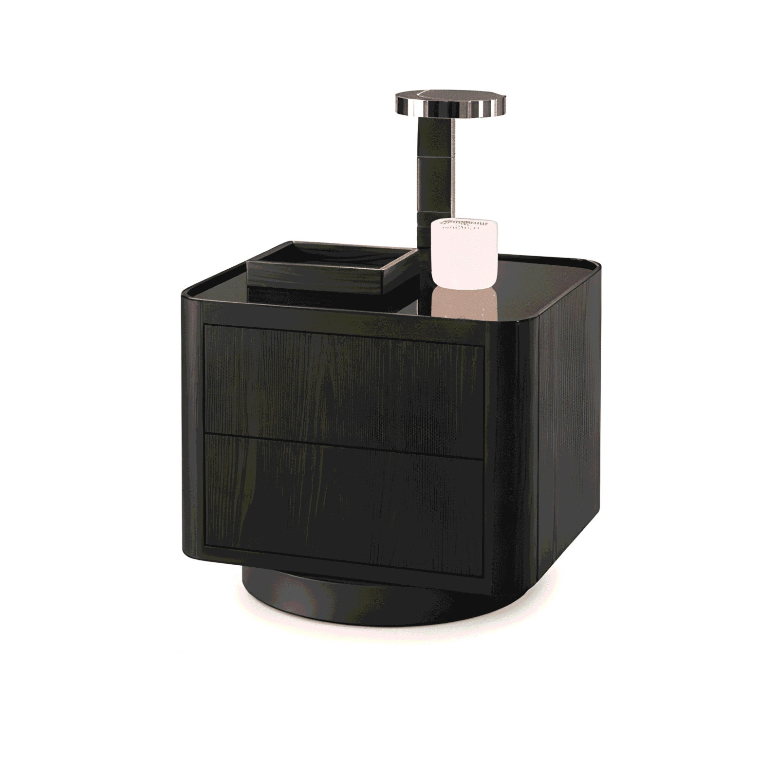 Evo Nightstand Set in soft decor corner