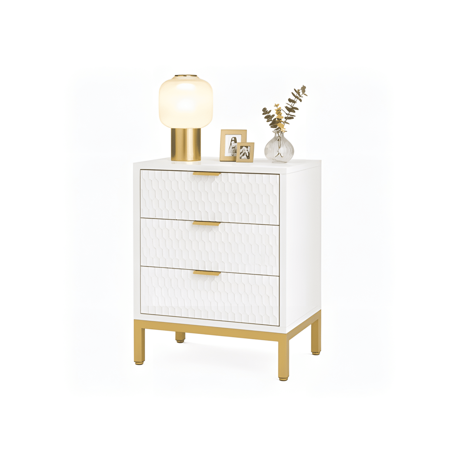 Veno Nightstand Set in harmonious wood finish detail