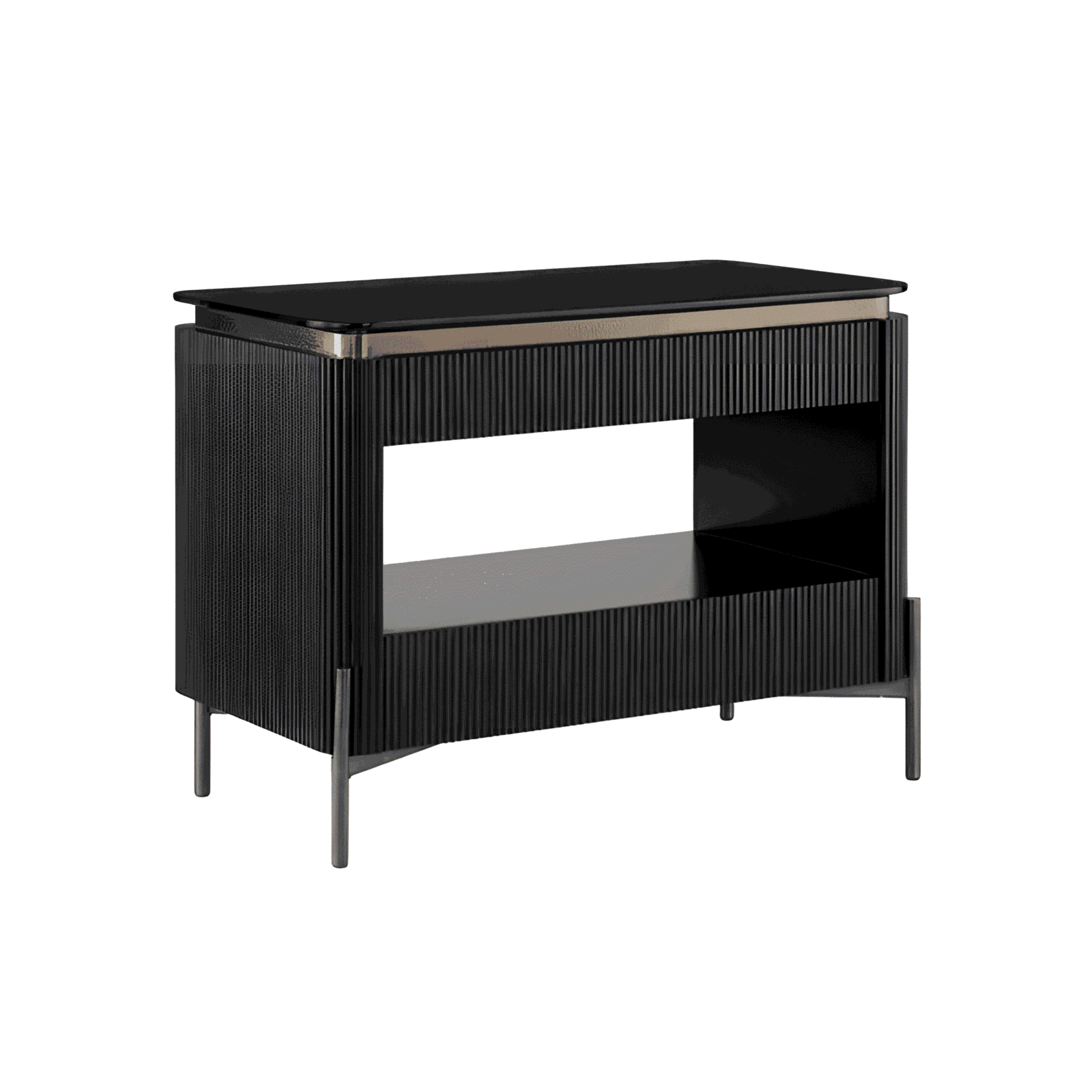 Luna Nightstand Set in polished compact room setup