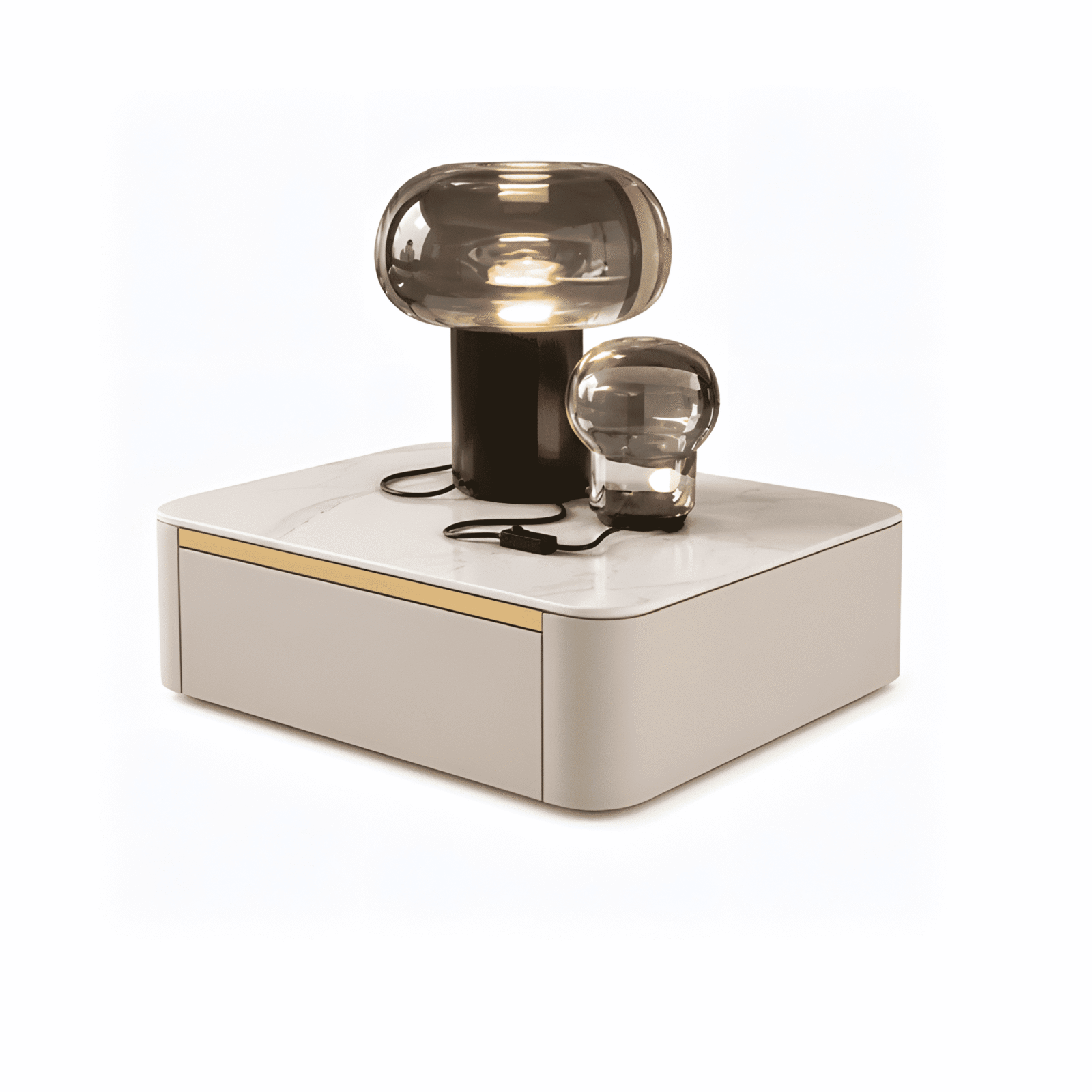 Pelo Nightstand Set in polished practical bedside arrangement