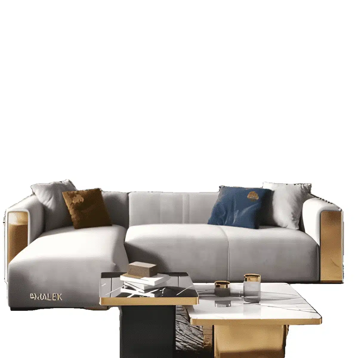 Krevo L Shape front view for modern L Shape living room furniture