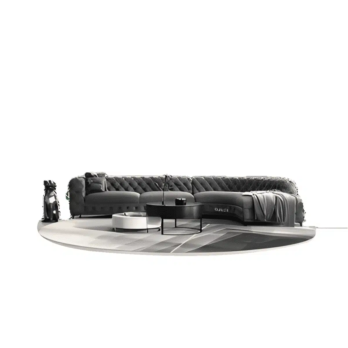 Rira L Shape shown in display view for stylish home seating