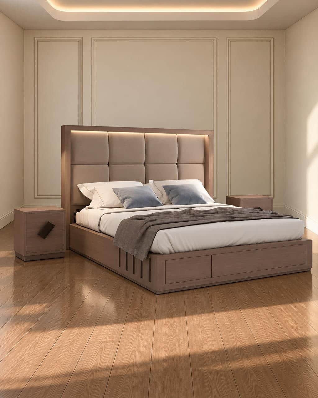 Laze Bed and Nightstand Set