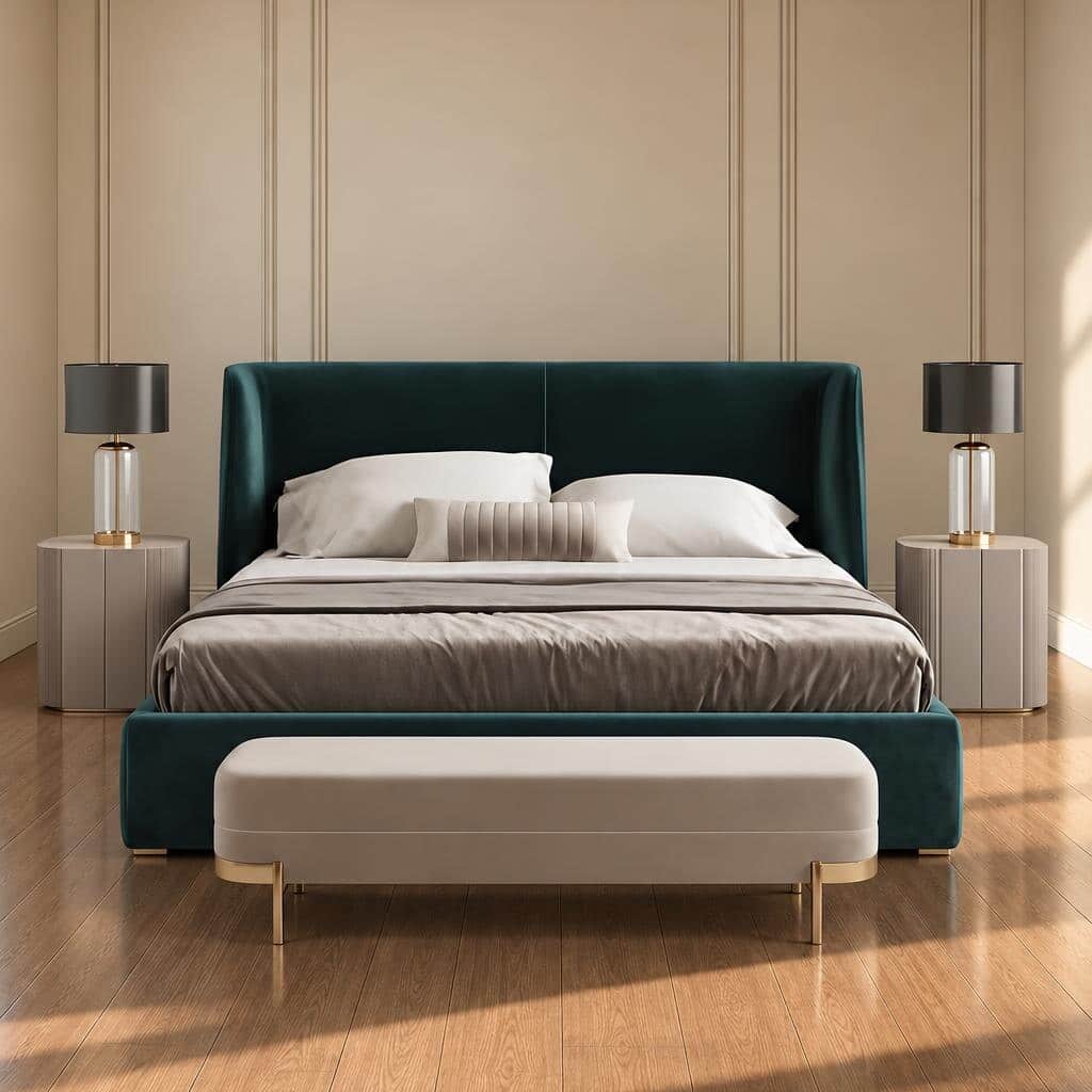 Liya Bed and Nightstand Set