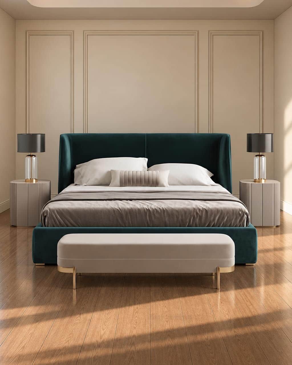 Liya Bed and Nightstand Set