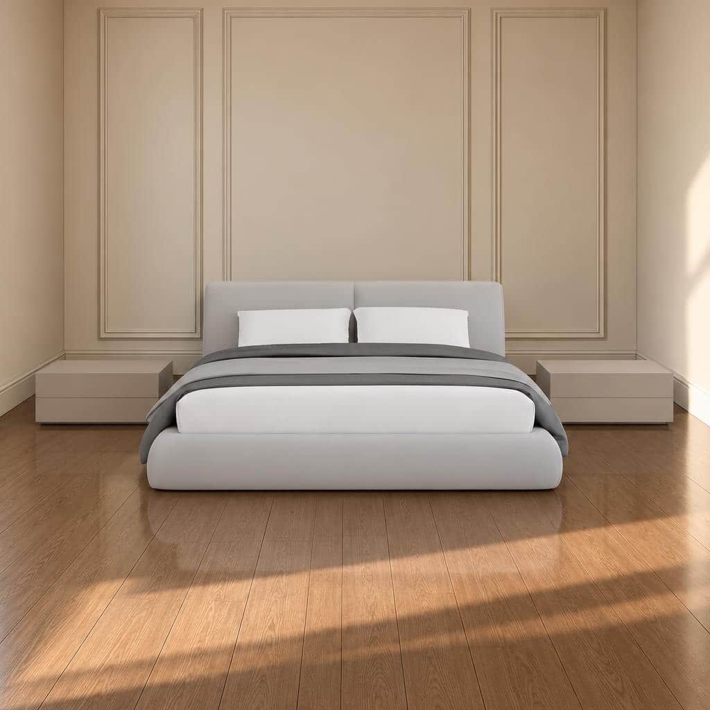 Bedroom Bed and Nightstand Set presented in a modern bedroom with graceful interior perspective