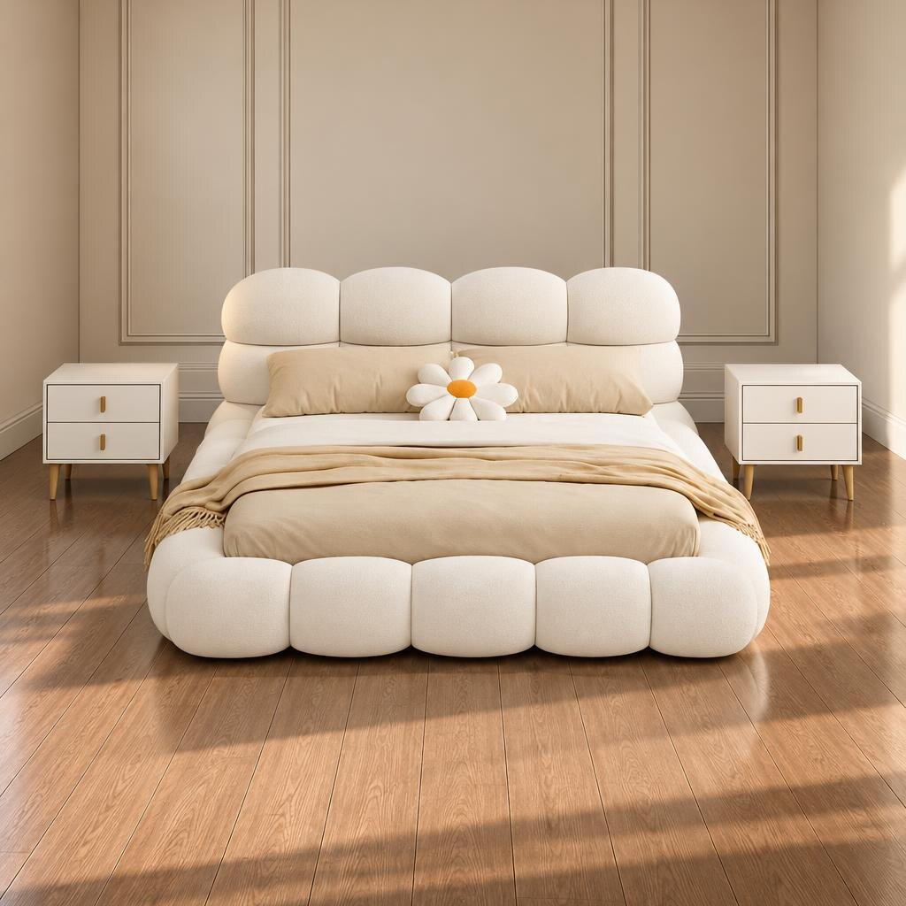 Bedroom Bed and Nightstand Set presented in a refined bedroom with clean furniture perspective
