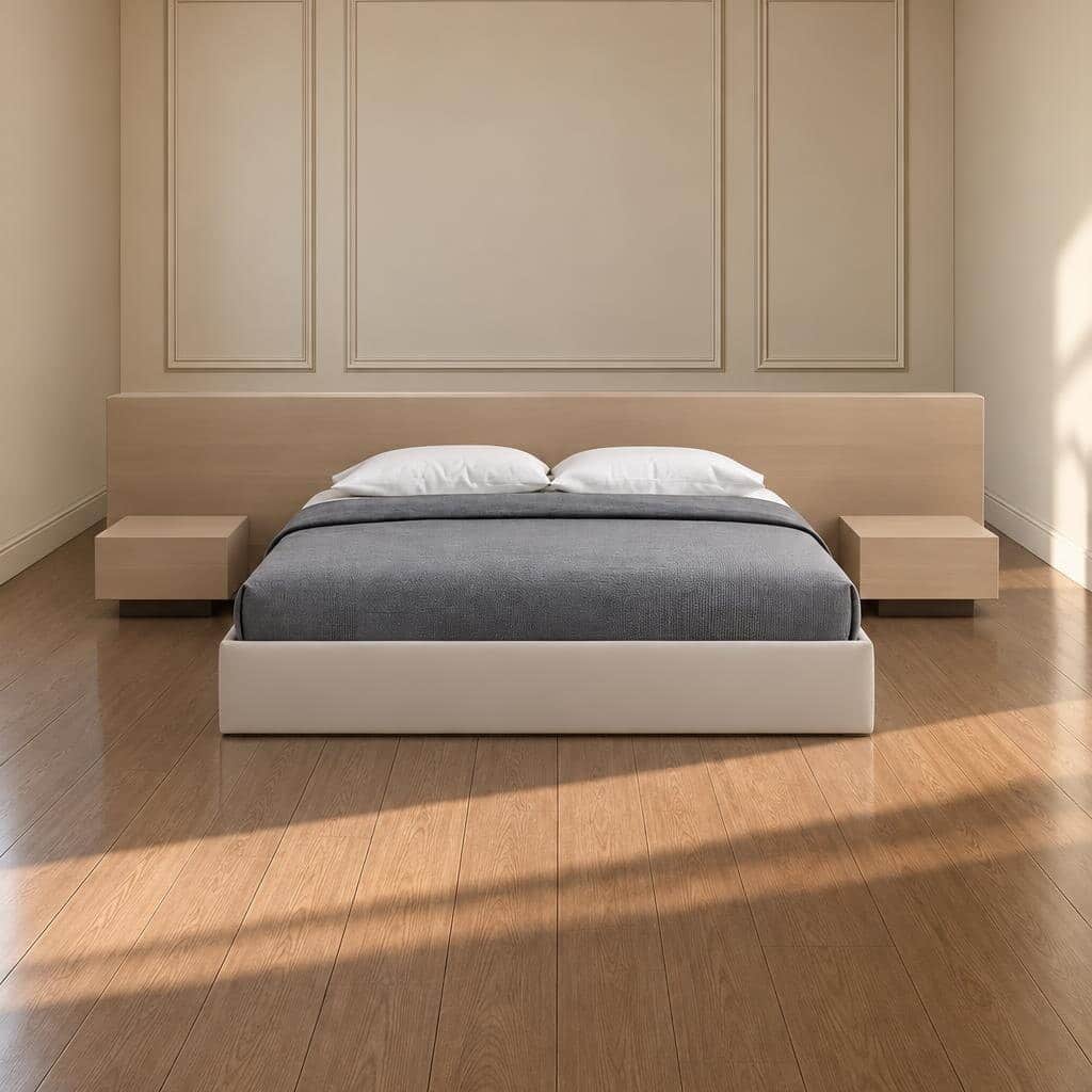 Sole Bed and Nightstand Set