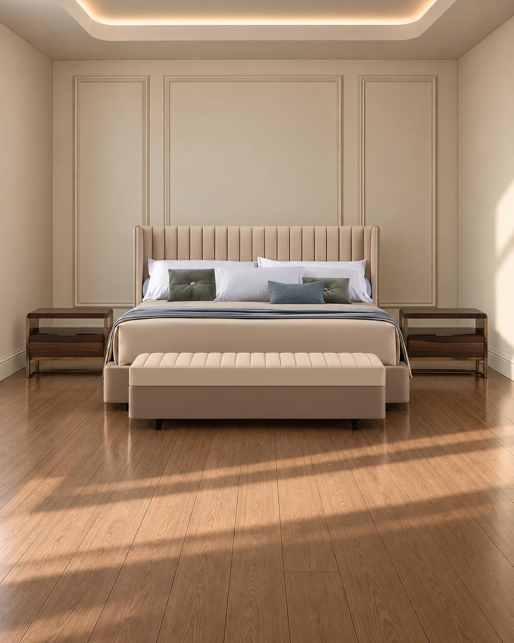 Nera Bed and Nightstand Set