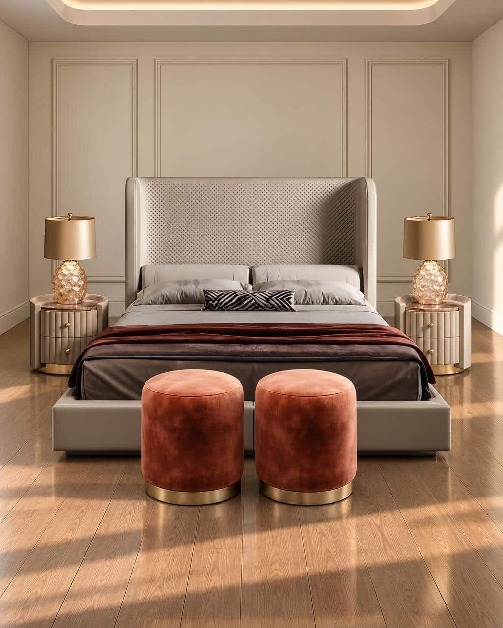 Navi Bed and Nightstand Set