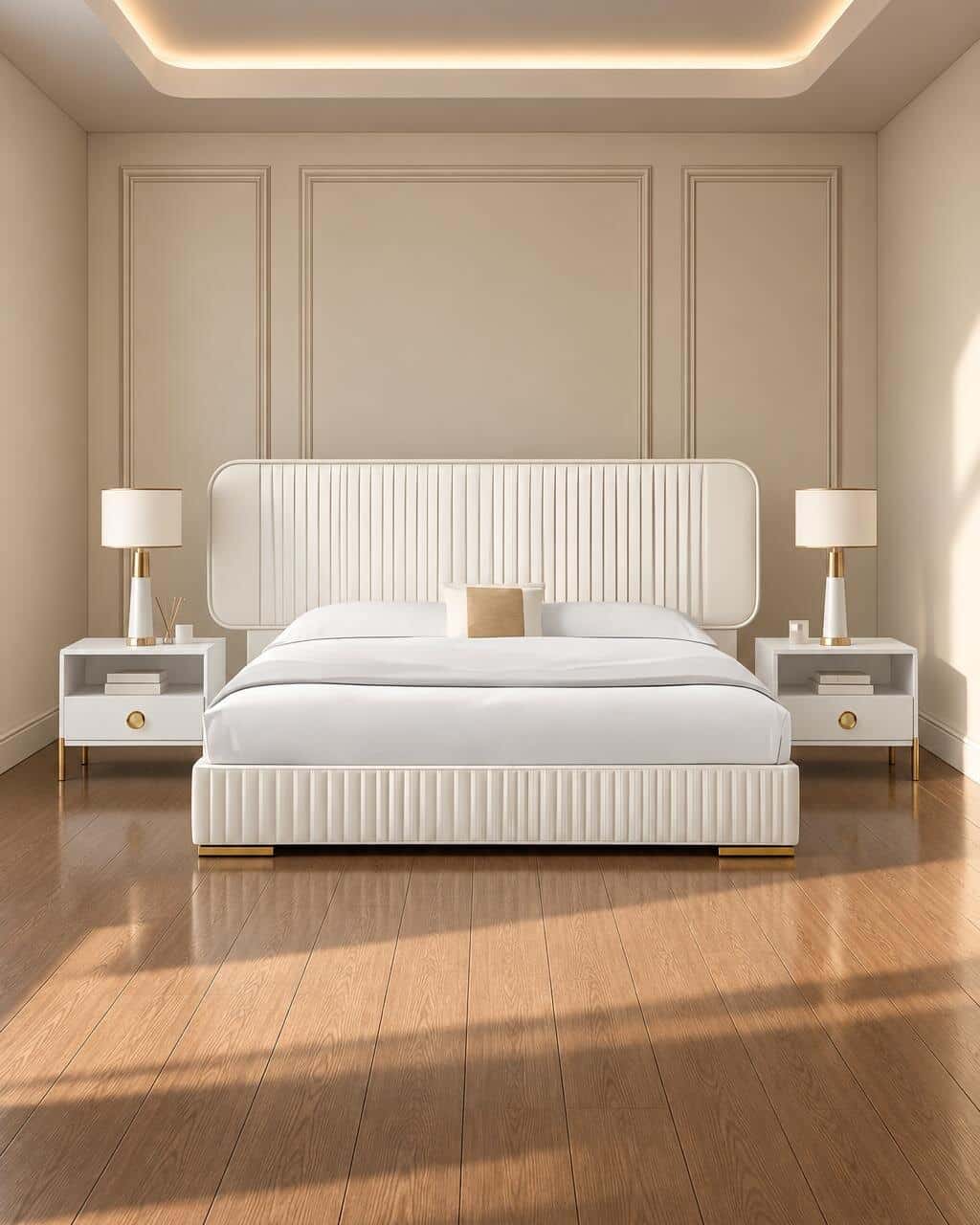 Mivo Bed and Nightstand Set