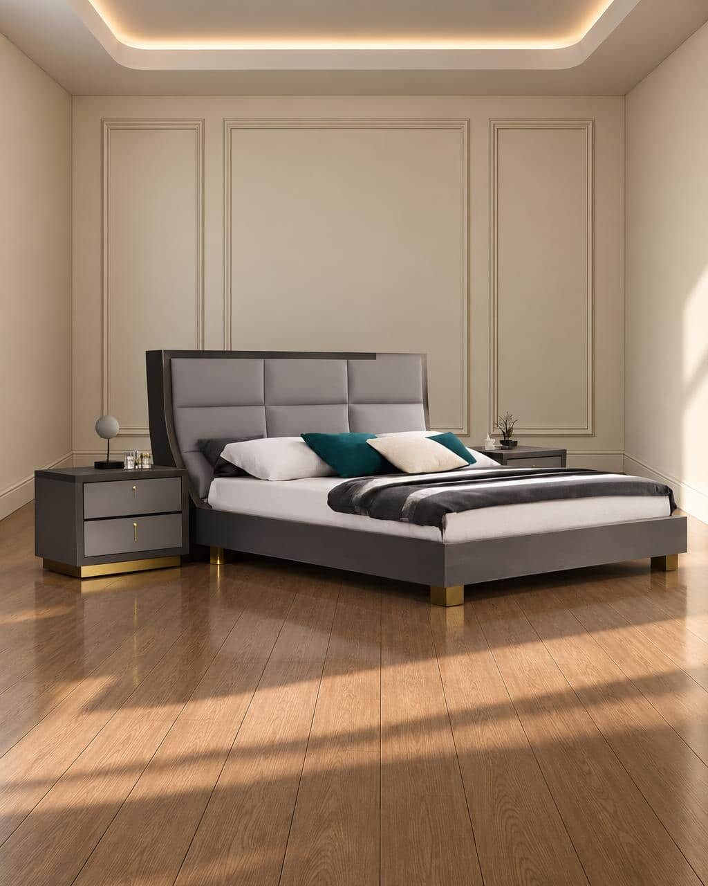 Neko Bed and Nightstand Set