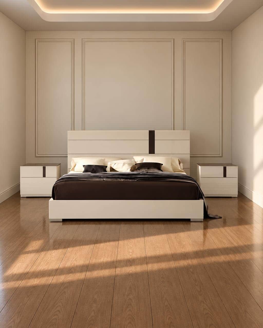 Oavo Bed and Nightstand Set