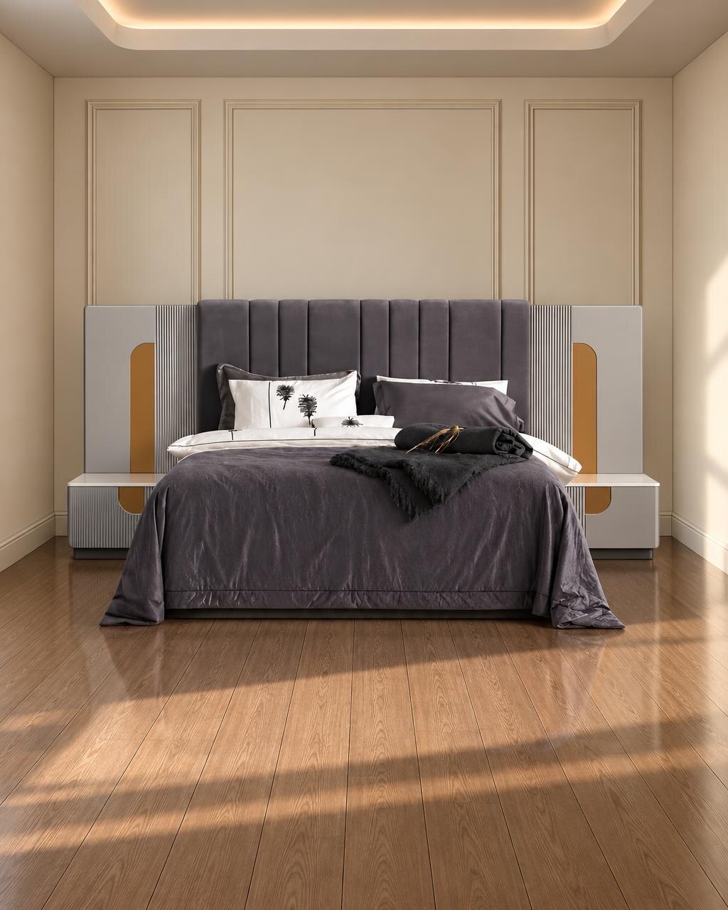 Ziro Bed and Nightstand Set
