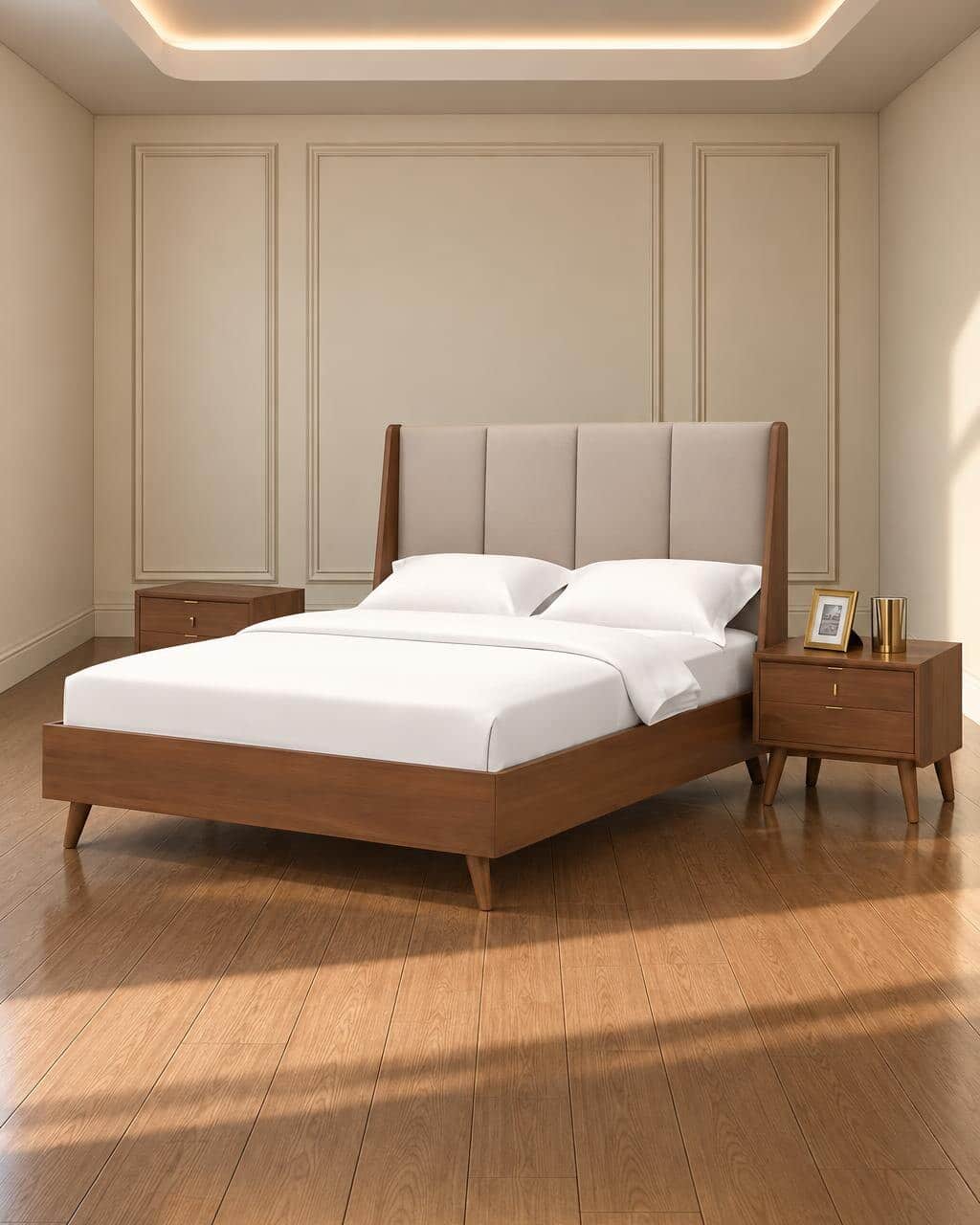 Kelvo Bed and Nightstand Set