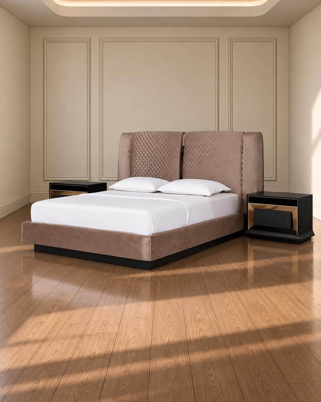 Qiro Bed and Nightstand Set