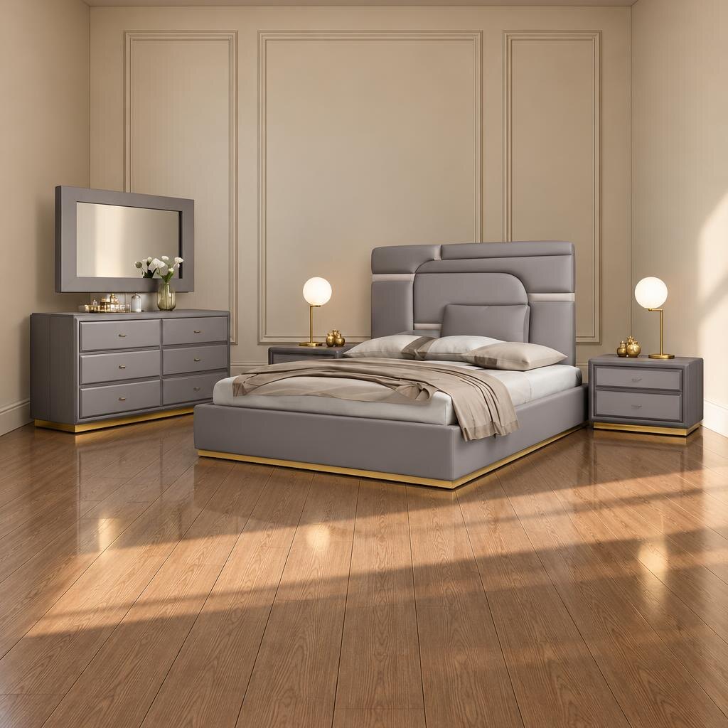 Vino Bedroom Set bed and wardrobe view