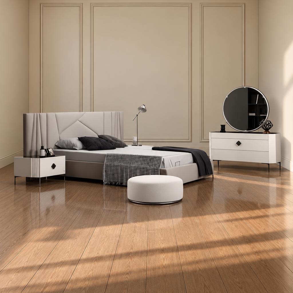 Riva Bedroom Set bed and wardrobe view