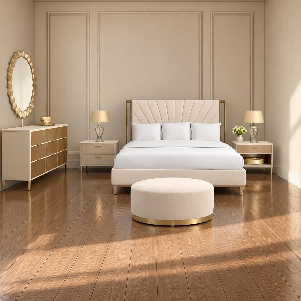 Sino Bedroom Set bed and wardrobe view
