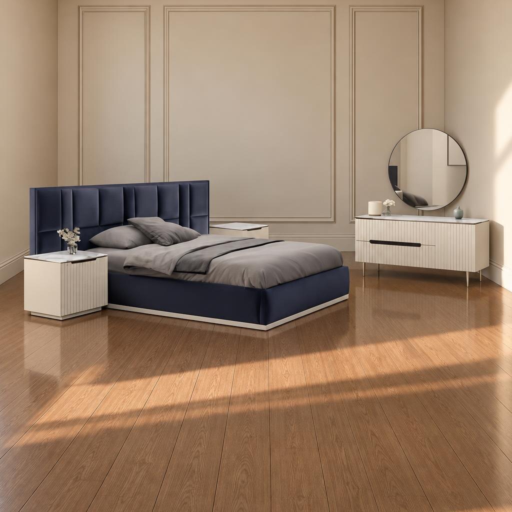 Plush Bedroom Set finish detail angle