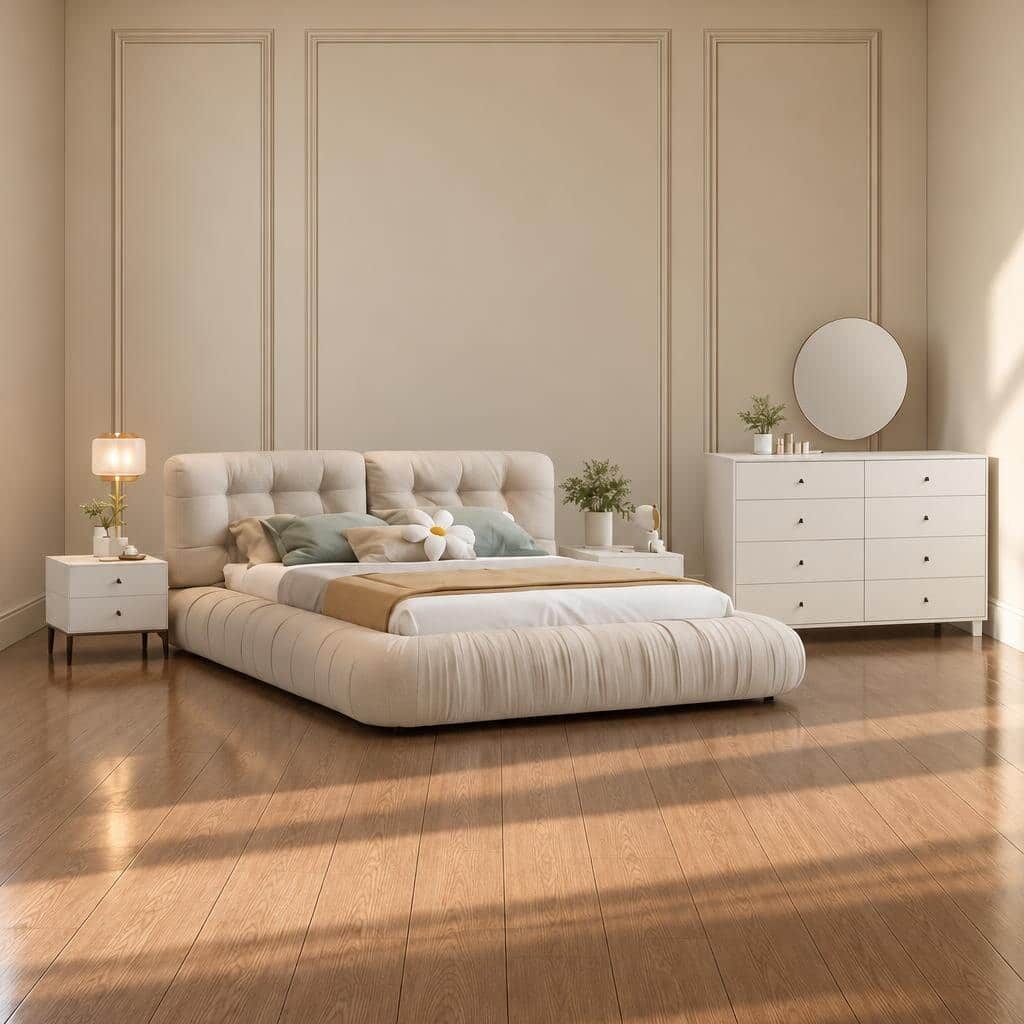 Oro Bedroom Set side storage and bedroom layout