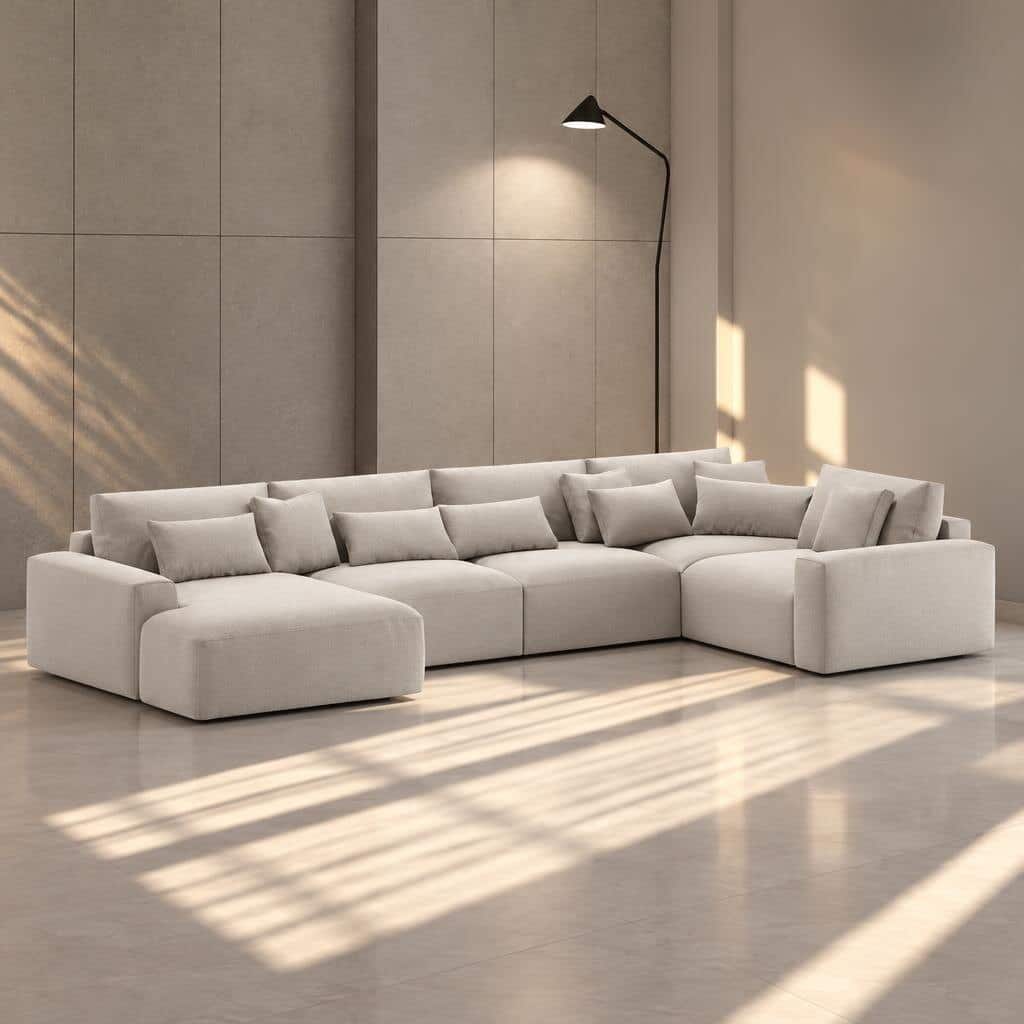 Tylor L Shape front view for modern L Shape living room furniture