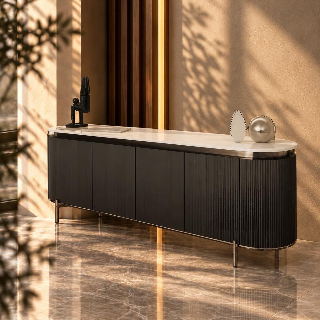 Ravi Buffet in subtle side table angle