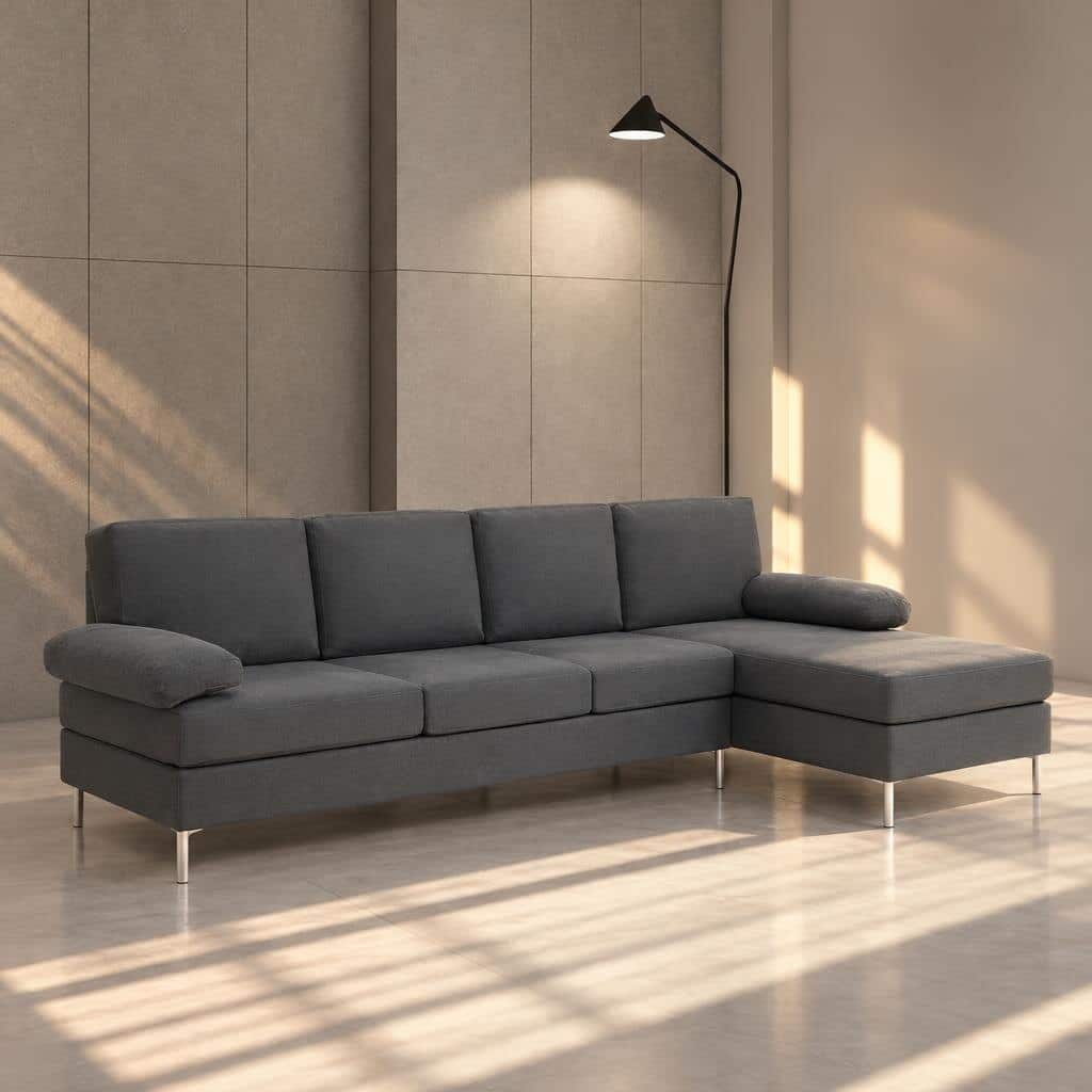 Kenro L Shape front view for modern L Shape living room furniture